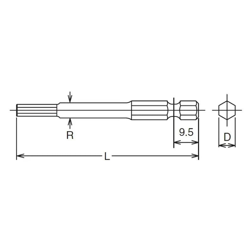 K様 1/4 Hex Dr. Bit 4mm Hex Length 100mm - Ko-ken USA