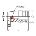 1/4 Sq. Dr. Socket  11/32 6 point Length 23mm Magnet