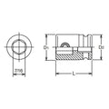 3/8 Sq. Dr. Bit Holder  7/16 For 183 series Length 32mm