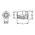 3/8 Sq. Dr. Adaptor  5/16 For 5/16H Bit Length 30mm