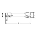 3/8 Sq. Dr. Extension Universal Socket  12mm 6 point Length 150mm