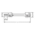 3/8 Sq. Dr. Extension Universal Bit Socket  4mm Hex Length 150mm