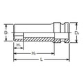 3/8 Sq. Dr. Socket  1/2 6 point Length 80mm