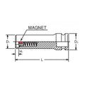 3/8 Sq. Dr. Socket  14mm 6 point Length 80mm Slide Magnet