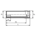 3/8 Sq. Dr. Socket with Plastic Protector  13mm 6 point Length 80mm  Turnable POM cover