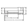 3/8 Sq. Dr. Socket  23mm 6 point Length 80mm Ko-ken USA