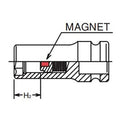 3/8 Sq. Dr. Socket  14mm 6 point Length 50mm Slide Magnet