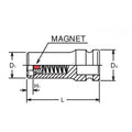 3/8 Sq. Dr. Socket  14mm 6 point Length 50mm Slide Magnet