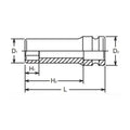 3/8 Sq. Dr. Socket  1/2 6 point Length 80mm Thin walled