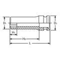 3/8 Sq. Dr. Socket  10mm Surface Drive Length 80mm