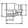 3/8 Sq. Dr. Socket  9mm 4 point Length 32mm Weld Nut