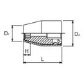 3/8 Sq. Dr. Socket with Plastic Protector  10mm 6 point Length 33.3mm  Turnable POM cover