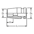 3/8 Sq. Dr. Socket  15mm 6 point Length 32mm