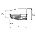 3/8 Sq. Dr. Socket with Plastic Protector  16mm 6 point Length 33.3mm  Turnable POM cover