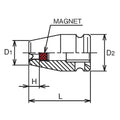 3/8 Sq. Dr. Impact TORX® E10 Socket w/ Magnet - Length 32mm