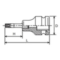 1/2 Sq. Dr. Bit Socket TORX® T30  Length 100mm