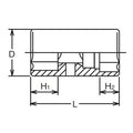 1/2 Sq. Dr. Double Ended Socket  17 x 19mm 6 point Length 48mm