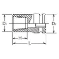 1/2 Sq. Dr. Lock Nut Buster  17mm  Length 50mm For Lock Nut