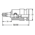 1/2 Sq. Dr. Bit Socket TORX® T30  Length 58mm