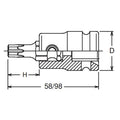 1/2 Sq. Dr. Bit Socket TORXplus® 60IP  Length 98mm