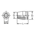 1/2 Sq. Dr. Adaptor  5/16 For 5/16H Bit Length 35mm