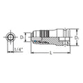 1/2 Sq. Dr. Adaptor  1/4 For 1/4H Bit Length 55mm Locking Quick release