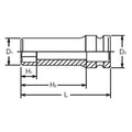 1/2 Sq. Dr. Socket  1/2 6 point Length 80mm