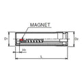 1/2 Sq. Dr. Socket with Plastic Protector  10mm Slide Magnet Length 80mm  Turnable POM cover