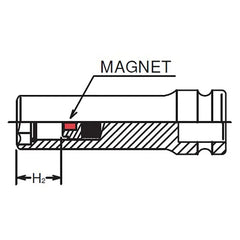 1/2 Sq. Dr. Socket 17mm Sliding Magnet - Ko-ken USA