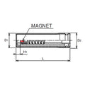 1/2 Sq. Dr. Socket with Plastic Protector  19mm Slide Magnet Length 80mm  Turnable POM cover