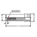 1/2 Sq. Dr. Socket  19mm Sliding Magnet