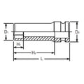 1/2 Sq. Dr. Socket  10mm 6 point Length 80mm