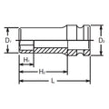 1/2 Sq. Dr. Socket  10mm 6 point Length 60mm Thin walled