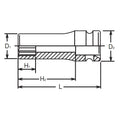 1/2 Sq. Dr. Socket  8mm 12 point Length 80mm