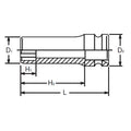 1/2 Sq. Dr. Socket  36mm Surface Drive Length 85mm