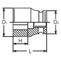 1/2 Sq. Dr. Socket  10mm 4 point Length 38mm