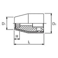 1/2 Sq. Dr. Socket with Plastic Protector  10mm 6 point Length 39.3mm  Turnable POM cover