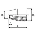 1/2 Sq. Dr. Socket with Plastic Protector  12mm 6 point Length 39.3mm  Turnable POM cover