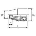 1/2 Sq. Dr. Socket with Plastic Protector  14mm 6 point Length 39.3mm  Turnable POM cover