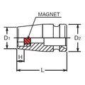 1/2 Sq. Dr. Socket  10mm 6 point Length 38mm Magnet