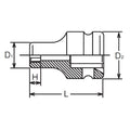 1/2 Sq. Dr. Socket  12S  Length 38mm