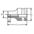 1/2 Sq. Dr. Socket  8S  Length 38mm