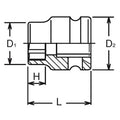 1/2 Sq. Dr. Thin Wall 6-Point Impact Metric Socket  21mm