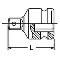 1/2 Sq. Dr. Adaptor  3/8 Square Length 37.5mm Ball type