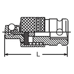 1/2 Sq. Dr. Locking Adaptor 1/2 Square Length 60mm Locking Quick