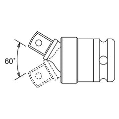1/2 Sq. Dr. Impact Ball Type Universal Joint Length 65mm - Ko-ken USA