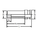 5/8 Sq. Dr. Socket  14mm 6 point Length 90mm