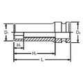 5/8 Sq. Dr. Socket  22mm 6 point Length 90mm