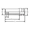 5/8 Sq. Dr. Socket  14mm Surface Length 90mm