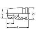 5/8 Sq. Dr. Socket  9/16 6 point Length 47.5mm